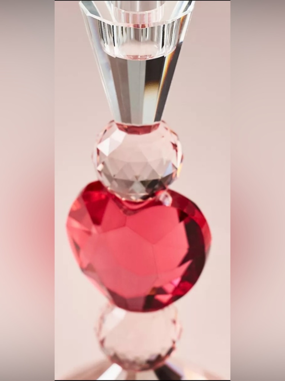 Anthropology Heart Cut Glass Candle Holder. Large - Picture 3 of 6